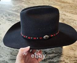 Stetson 2X Rancher Western Cowboy Hat BLACK 7 1/2 Vintage MINT