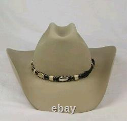 Stetson 30X El Patron 100% Pure Natural Beaver Felt Silverbelly Cowboy Hat 7 3/8