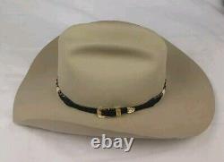 Stetson 30X El Patron 100% Pure Natural Beaver Felt Silverbelly Cowboy Hat 7 3/8