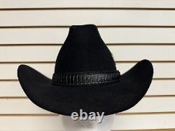 Stetson 3X Beaver COWBOY HAT Size 7 Black WithBlack HatBand Feather XXX Stetson