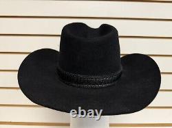 Stetson 3X Beaver COWBOY HAT Size 7 Black WithBlack HatBand Feather XXX Stetson