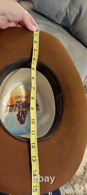 Stetson 3X Beaver Saddle Brown Cowboy Hat Size 7 1/8 Medium Mens Fashion Vintage