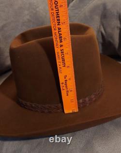 Stetson 3X Beaver Saddle Brown Cowboy Hat Size 7 1/8 Medium Mens Fashion Vintage