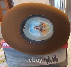 Stetson 3X Beaver Saddle Brown Cowboy Hat Size 7 1/8 Medium Mens Fashion Vintage