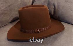 Stetson 3X Beaver Saddle Brown Cowboy Hat Size 7 1/8 Medium Mens Fashion Vintage