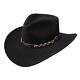 Stetson 4x 100% Buffalo Felt Drifter Pinch Crown Black Cowboy Hat 3 3/4 Brim