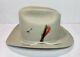 Stetson 4x Beaver Cowboy Had Size 7 3/8 With3 Brim And Jbs Branding Iron Hat Pin