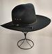 Stetson 4x Beaver Cowboy Hat Black Size 7 1/8 Classic Whip Braid Band
