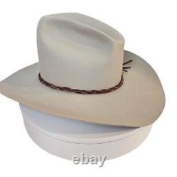 Stetson 4X Beaver Cowboy Hat Silver Belly Sz 6 6/7 Western