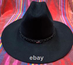 Stetson 4X Beaver Felt Black Size 7 5/8 Cowboy Hat