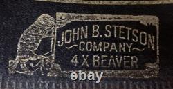 Stetson 4X Beaver Felt Black Size 7 5/8 Cowboy Hat