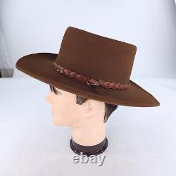 Stetson 4X Beaver Gambler Hat Size 6 7/8 Chocolate Brown Western Cowboy Hats