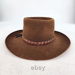 Stetson 4X Beaver Gambler Hat Size 6 7/8 Chocolate Brown Western Cowboy Hats