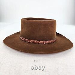 Stetson 4X Beaver Gambler Hat Size 6 7/8 Chocolate Brown Western Cowboy Hats