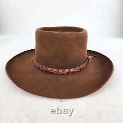 Stetson 4X Beaver Gambler Hat Size 6 7/8 Chocolate Brown Western Cowboy Hats