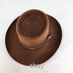 Stetson 4X Beaver Gambler Hat Size 6 7/8 Chocolate Brown Western Cowboy Hats