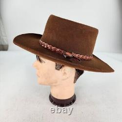 Stetson 4X Beaver Gambler Hat Size 6 7/8 Chocolate Brown Western Cowboy Hats