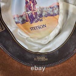 Stetson 4X Beaver Gambler Hat Size 6 7/8 Chocolate Brown Western Cowboy Hats