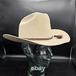 Stetson 4X Beaver Silver Belly Cowboy Hat 7 1/8 Horsehair Tassel