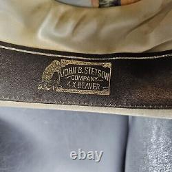 Stetson 4X Beaver Silver Belly Cowboy Hat 7 1/8 Horsehair Tassel