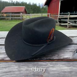 Stetson 4X Black Beaver Felt Cowboy Western Hat Sz 6 7/8 Original Box USA READ