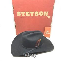 Stetson 4X Black Beaver Felt Cowboy Western Hat Sz 6 7/8 Original Box USA READ