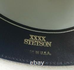 Stetson 4X XXXX Beige Beaver Felt Men's Cowboy Western Hat Size 7 3/8 with Box