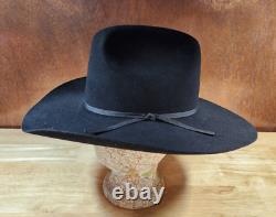 Stetson 4x Beaver Black Western Cowboy Hat Size 6 7/8 Long Oval