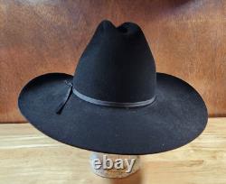 Stetson 4x Beaver Black Western Cowboy Hat Size 6 7/8 Long Oval