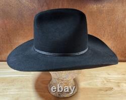 Stetson 4x Beaver Black Western Cowboy Hat Size 6 7/8 Long Oval