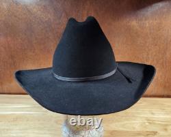 Stetson 4x Beaver Black Western Cowboy Hat Size 6 7/8 Long Oval