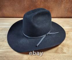 Stetson 4x Beaver Black Western Cowboy Hat Size 6 7/8 Long Oval