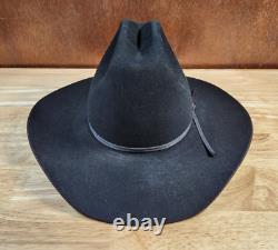 Stetson 4x Beaver Black Western Cowboy Hat Size 6 7/8 Long Oval