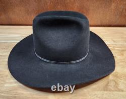 Stetson 4x Beaver Black Western Cowboy Hat Size 6 7/8 Long Oval