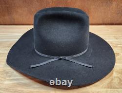 Stetson 4x Beaver Black Western Cowboy Hat Size 6 7/8 Long Oval