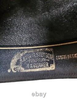 Stetson 4x Beaver Cowboy Hat Western Style Size 7 1/4 Vintage Black With Box