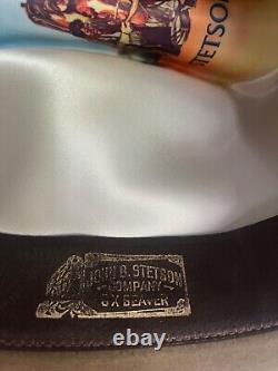 Stetson 4x Beaver Fedora, Made in USA, Size 7.5, Excellent, Feather, JBS Hat Pin