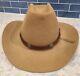 Stetson 5x Beaver Brown Felt Cowboy Hat Size 7 1/4 3.5 Brim + Bonus Band