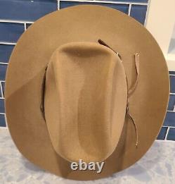 Stetson 5X Beaver Brown Felt Cowboy Hat Size 7 1/4 3.5 Brim + BONUS BAND