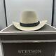 Stetson 5x Beaver Cowboy Hat Size 6 7/8 Beige With Box Feather