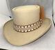 Stetson 5x Beaver Fur Felt Beige Gambler Cowboy Hat Size 7 1/8 Long Oval+ Case