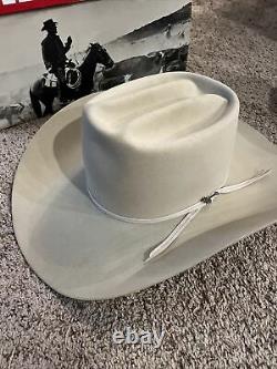Stetson 61 Silver Belly Reno Custom 8x Size 7 Cowboy Hat Oval Long Beige #94349