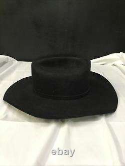 Stetson 6X Beaver Felt Black Cowboy Hat Size 7 Cowgirl Western UNISEX