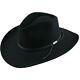Stetson 6x Carson Black Felt Hat With Free Hat Brush