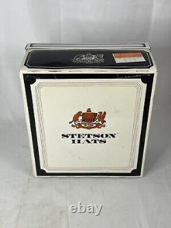 Stetson 7 1/8 3X Hat Beaver Cowboy Chocolate Brown Vtg 1970s PRISTINE with Box