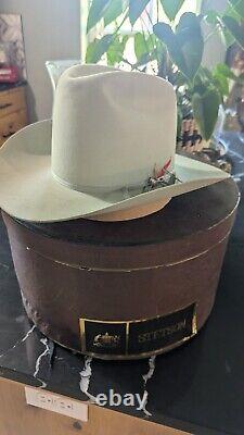 Stetson 7X Beaver Rancher Cowboy Western Hat Silverbelly VTG Sz 7 W Box JBS