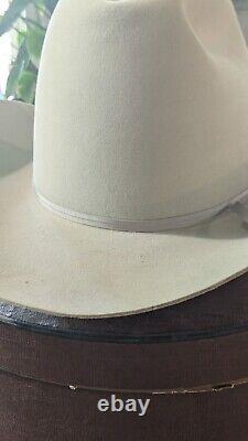 Stetson 7X Beaver Rancher Cowboy Western Hat Silverbelly VTG Sz 7 W Box JBS