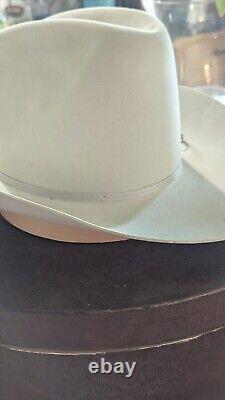 Stetson 7X Beaver Rancher Cowboy Western Hat Silverbelly VTG Sz 7 W Box JBS