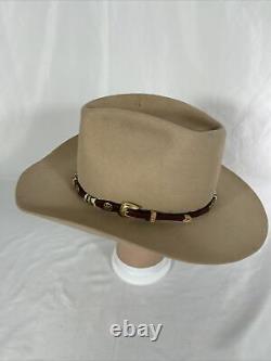 Stetson 7X Beaver XXXXXXX Beige Cowboy Hat Size 7 1/8