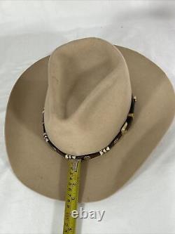 Stetson 7X Beaver XXXXXXX Beige Cowboy Hat Size 7 1/8